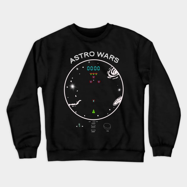 Retro Gaming the Legendary Astro Wars Crewneck Sweatshirt by MotorManiac